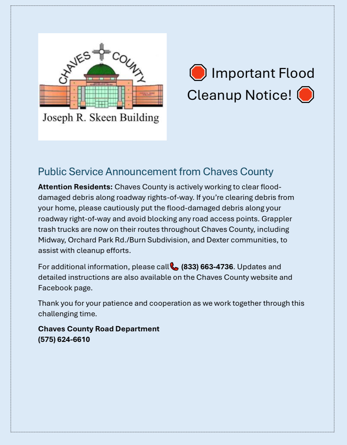 flood cleanup notice